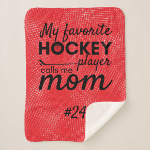 Hockey Mama Zahnraddecke Lieblingsspieler Rot Sherpadecke