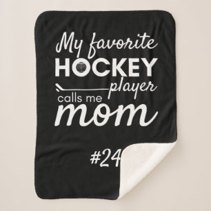 Hockey Mama Zahnraddecke Lieblingsspieler Schwarz Sherpadecke