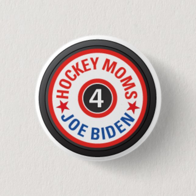 Hockey-Mamas für Biden Knopf Button (Vorderseite)
