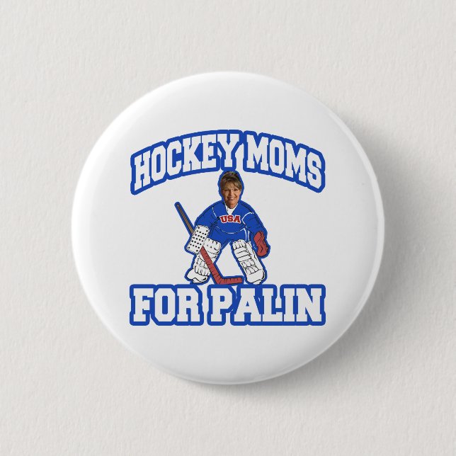Hockey-Mamas für Palin Button (Vorderseite)