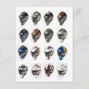 Hockey-Masken Postkarte