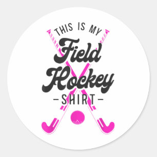 Hockey Mein Hockey T-Shirt _1 Runder Aufkleber