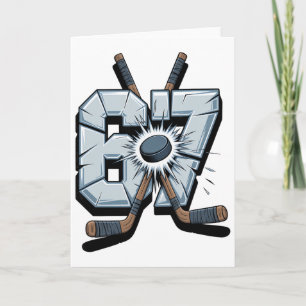 Hockey Meme Sechs Sieben 6 7 67 Hockey Meme Karte