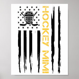 Hockey Mimi Hockeyspieler USA-Flagge Poster