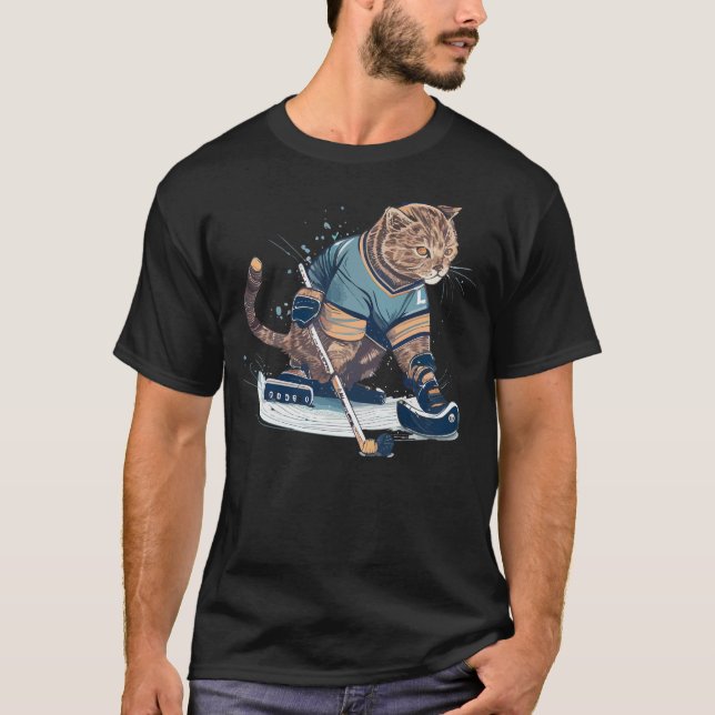 Hockey mit "Cats on Ice" T-Shirt (Vorderseite)