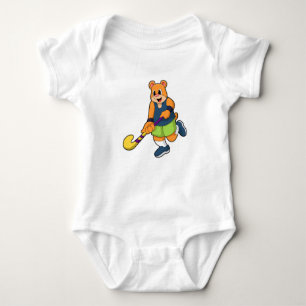 Hockey mit Hockeyschläger Baby Strampler