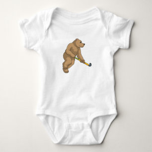 Hockey mit Hockeyschläger Baby Strampler