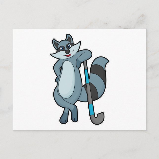 Hockey mit Hockeyschläger Postkarte (Vorderseite)