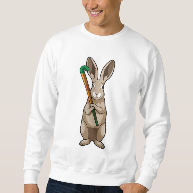 Hockey mit Hockeyschläger Sweatshirt (Vorderseite)