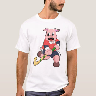 Hockey mit Hockeyschläger T-Shirt