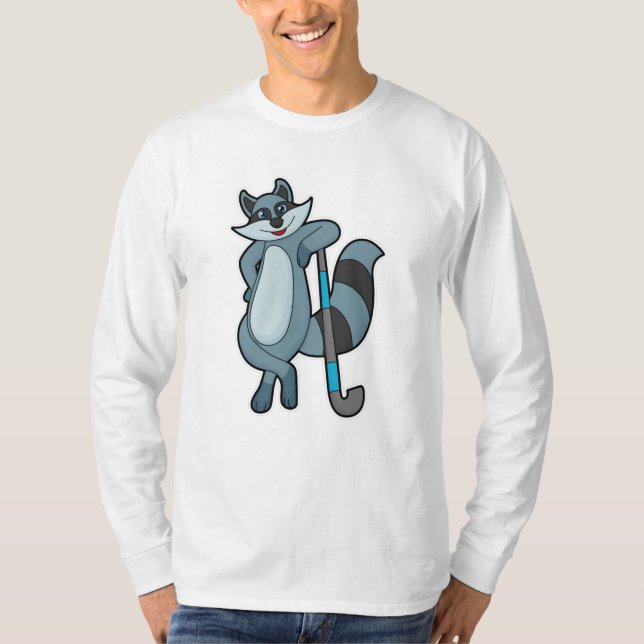 Hockey mit Hockeyschläger T-Shirt (Vorderseite)