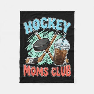 Hockey Moms Club Eiskaffee gekreuzte Sticks Puck Fleecedecke