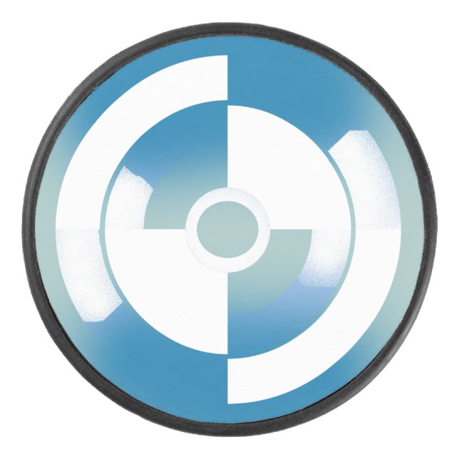 Hockey-Mops mit Abstraktem Circle Design Eishockey Puck (Vorderseite)