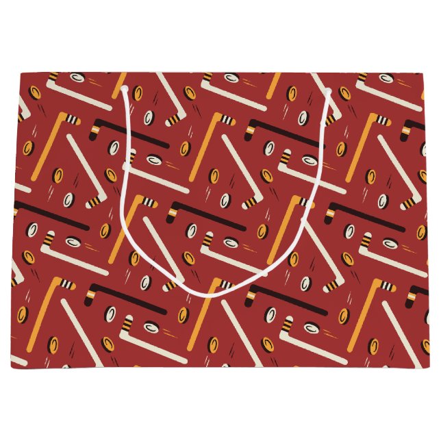 Hockey-Muster Große Geschenktüte (Vorderseite)