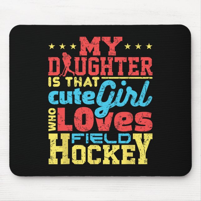 Hockey-Mutter Vater Elternteil  Mousepad (Vorne)