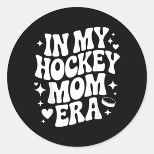 Hockey-Mutter-Vibes Lustig Stolze Hockey-Spielerin Runder Aufkleber
