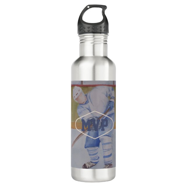 HOCKEY MVP MONOGRAM EDELSTAHLFLASCHE (Vorderseite)