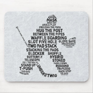 Hockey Netminder Word Art Mousemat Mousepad