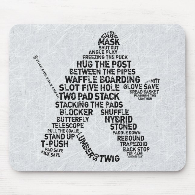 Hockey Netminder Word Art Mousemat Mousepad (Vorne)