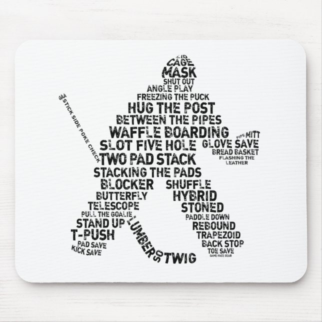 Hockey Netminder Word Art Mousepad (Vorne)