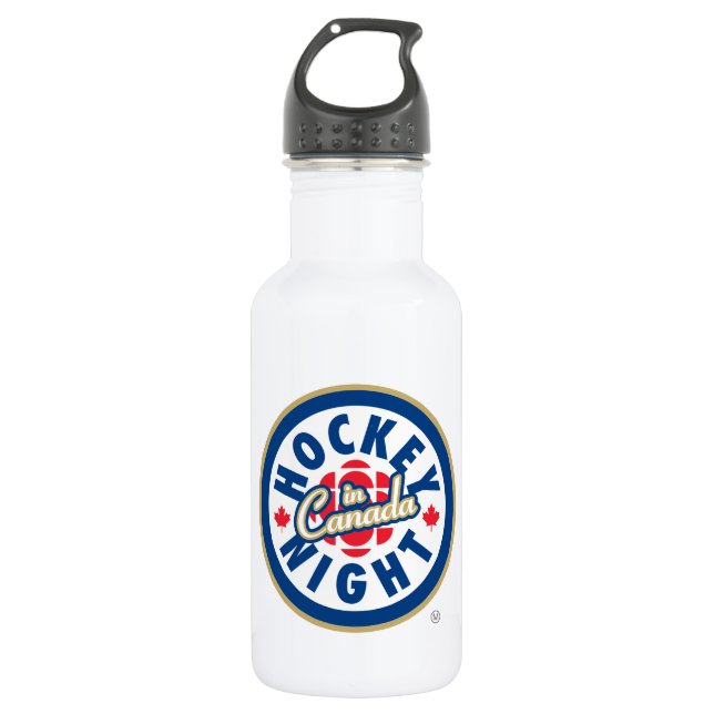 Hockey Night - Logo in Kanada Edelstahlflasche (Vorderseite)