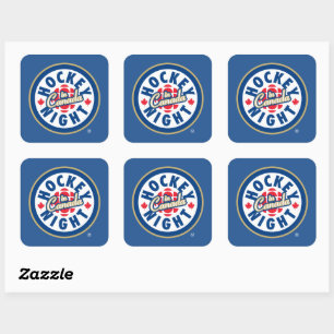 Hockey Night - Logo in Kanada Quadratischer Aufkleber