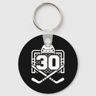 Hockey Nummer 30 Trikot Lustiger Hockeyspieler Spi Schlüsselanhänger