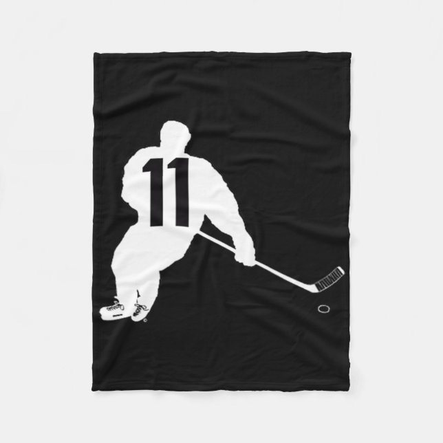 Hockey Nummer Elf 11  Fleecedecke (Vorderseite)