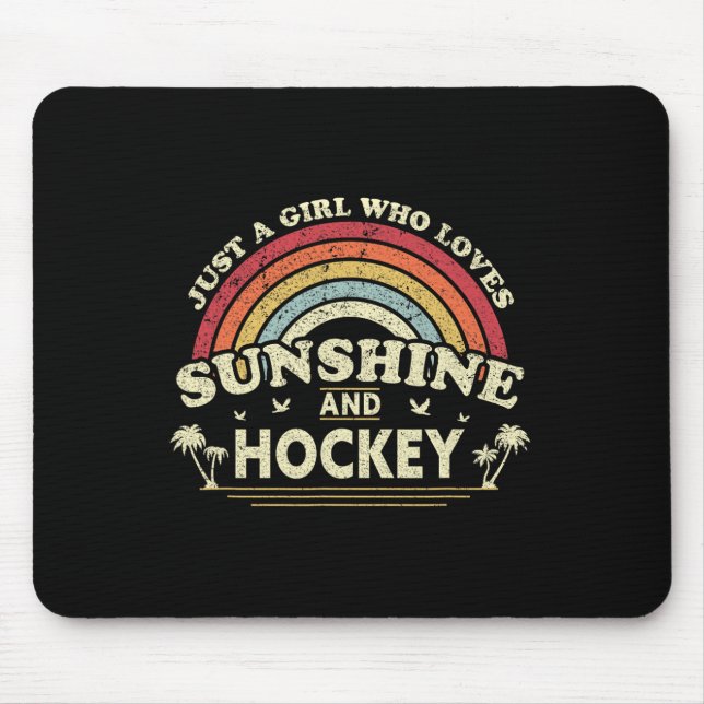 Hockey. Nur ein Mädchen, das Sonnenschein und Hock Mousepad (Vorne)