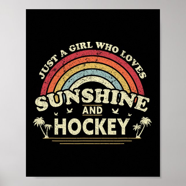 Hockey. Nur ein Mädchen, das Sonnenschein und Hock Poster (Vorne)