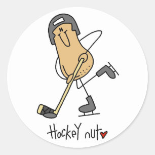 Hockey-Nuss-T-Shirts und Geschenke Runder Aufkleber