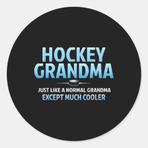 Hockey-Oma Lustige Eishockey-Großmutter Mutter Runder Aufkleber