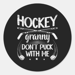 Hockey-Oma lustige Oma eines Hockeyspielers T-Shir Runder Aufkleber