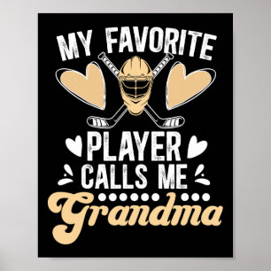Hockey-Oma Stolz auf Eishockeyspieler Großmutter Poster