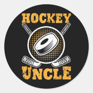 Hockey Onkel Familie Sporttrainer Spieler Vatertag Runder Aufkleber