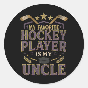 Hockey-Onkel-Fan-Design Mein Lieblingsspieler-Zita Runder Aufkleber