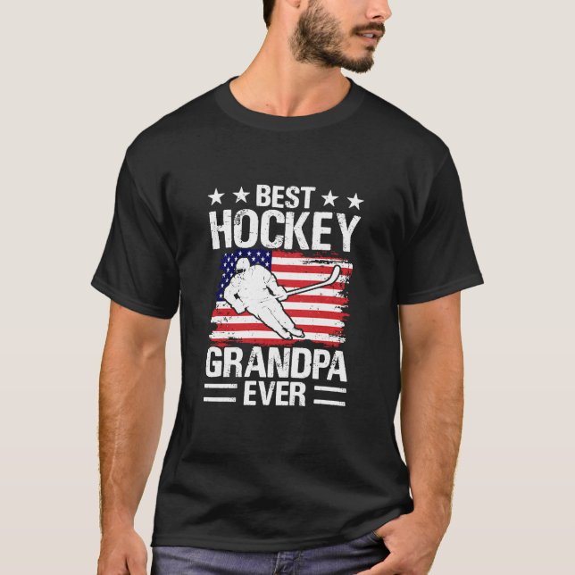 Hockey Opa Hockey für Großväter vorhanden T-Shirt (Vorderseite)