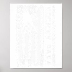 Hockey Papa Vintage USA Amerikanische Flagge Poster