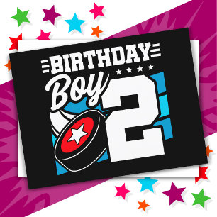 Hockey-Party-Thema für 2-Jährigen, 2. Geburtstag J Postkarte