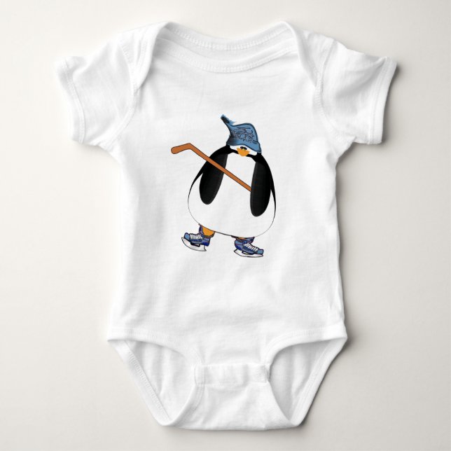 Hockey Penguin Baby Strampler (Vorderseite)
