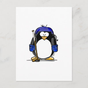 Hockey Penguin Postkarte