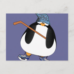 Hockey Penguin Postkarte