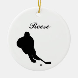 Hockey-personalisierte Weihnachtsverzierung Keramik Ornament