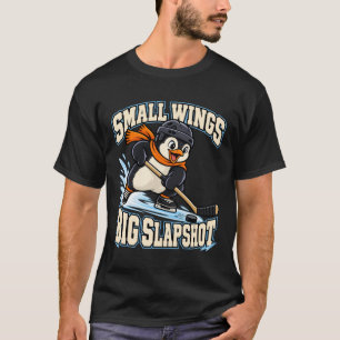 Hockey Pinguin Kleine Flügel Großer Schlagschuss T-Shirt