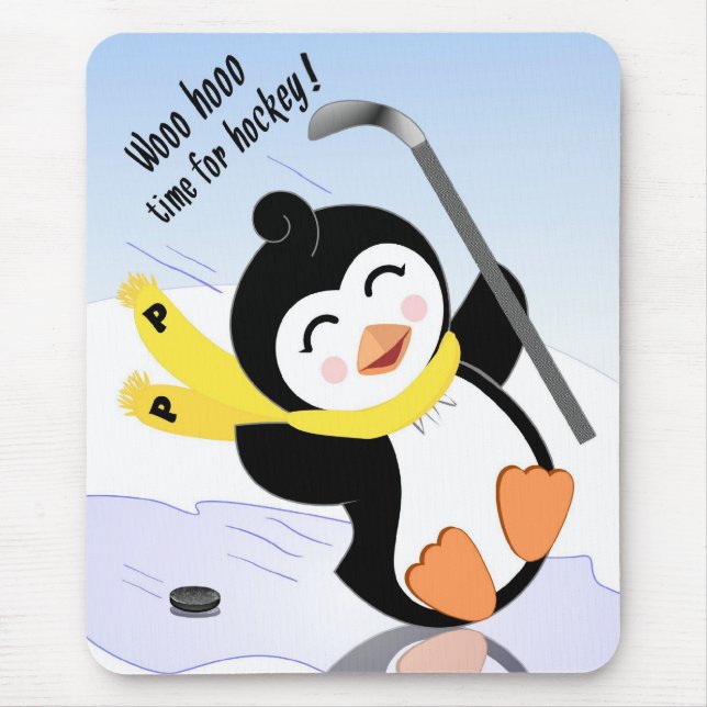 Hockey-Pinguin Mousepad (Vorne)