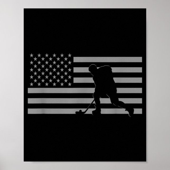 Hockey Player - American Flag Hockey Poster (Vorne)