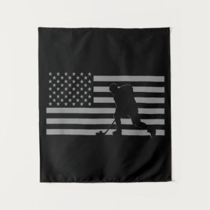 Hockey Player - American Flag Hockey Wandteppich