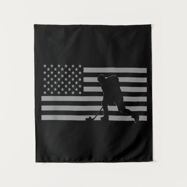 Hockey Player - American Flag Hockey Wandteppich (Vorderseite)