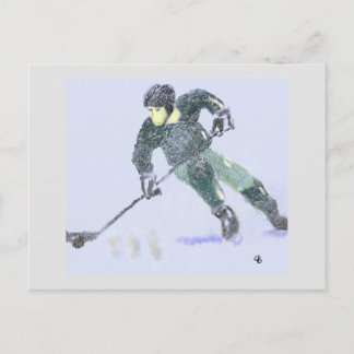 Hockey Player Art Postkarte