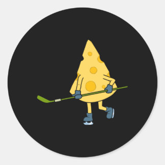 Hockey Player Cute Cheese Hobby Sports Performance Runder Aufkleber